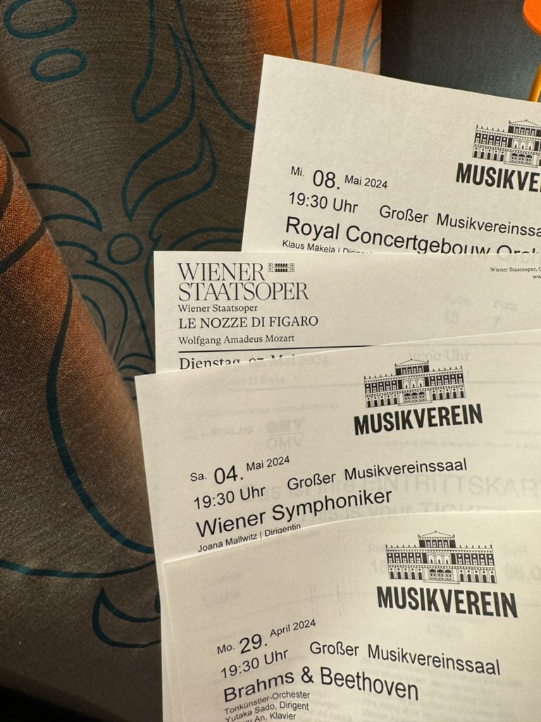 Musikverein やウィーン国立歌劇場のチケット4枚