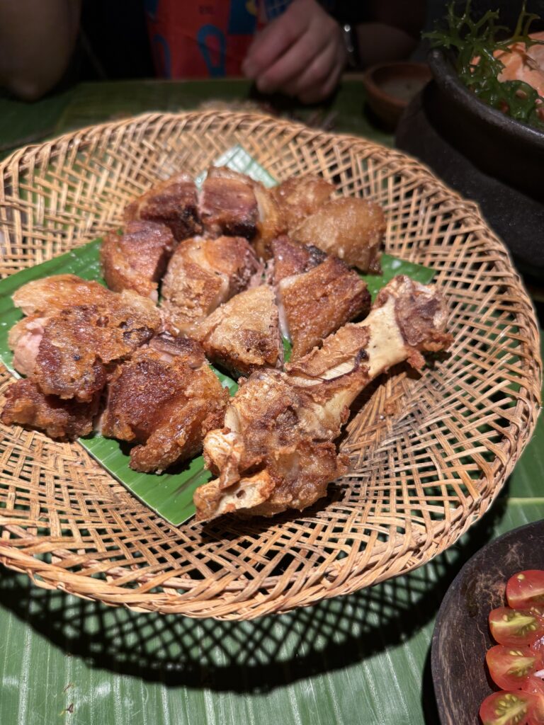 揚げた豚肉